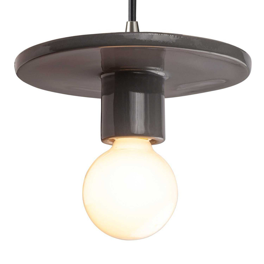 Radiance One Light Pendant in Gloss Grey Justice Designs