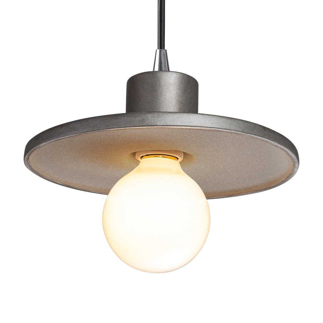 Radiance One Light Pendant in Antique Silver Justice Designs