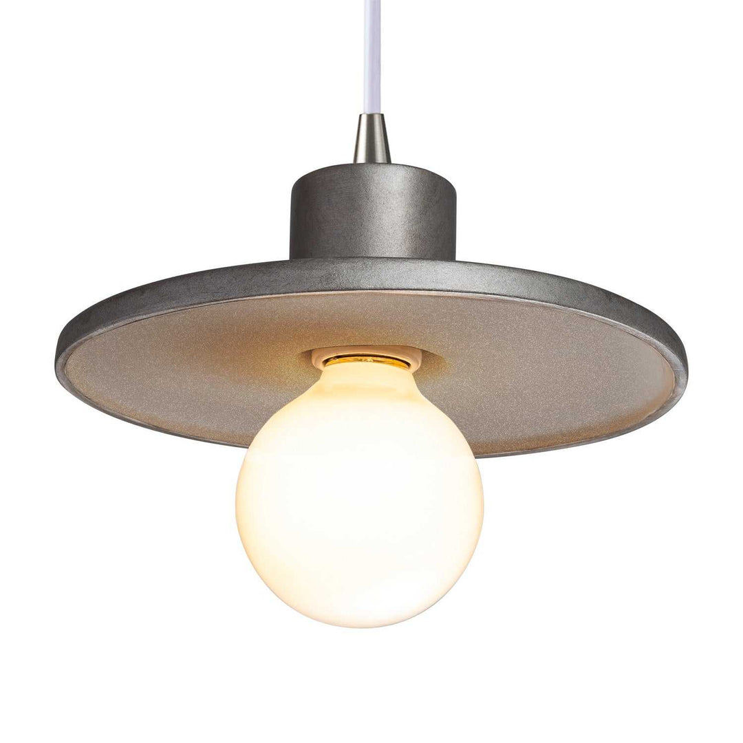Radiance One Light Pendant in Antique Silver Justice Designs