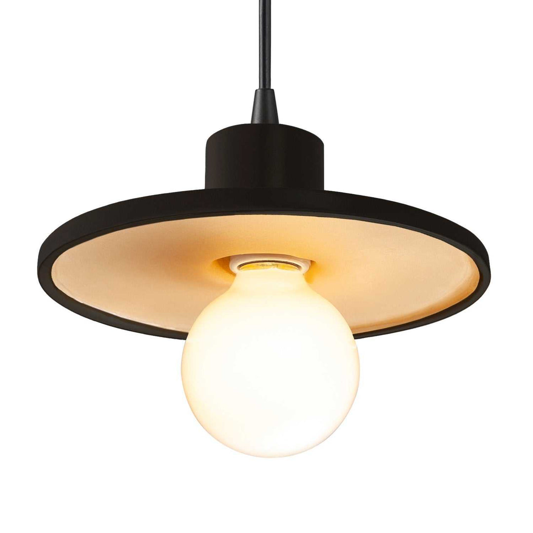 Radiance One Light Pendant in Carbon Matte Black with Champagne Gold Justice Designs