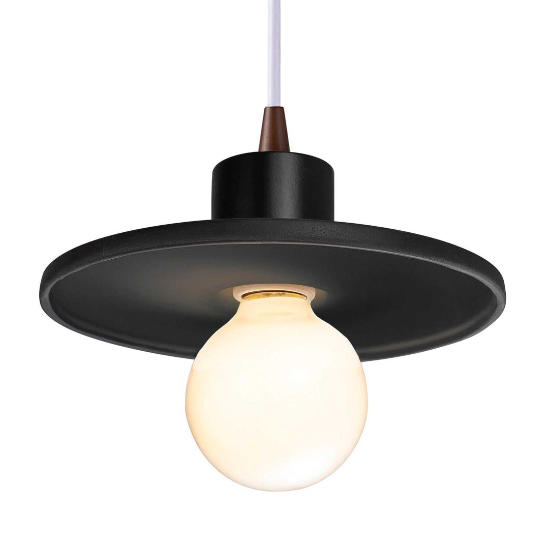 Radiance One Light Pendant in Carbon - Matte Black Justice Designs