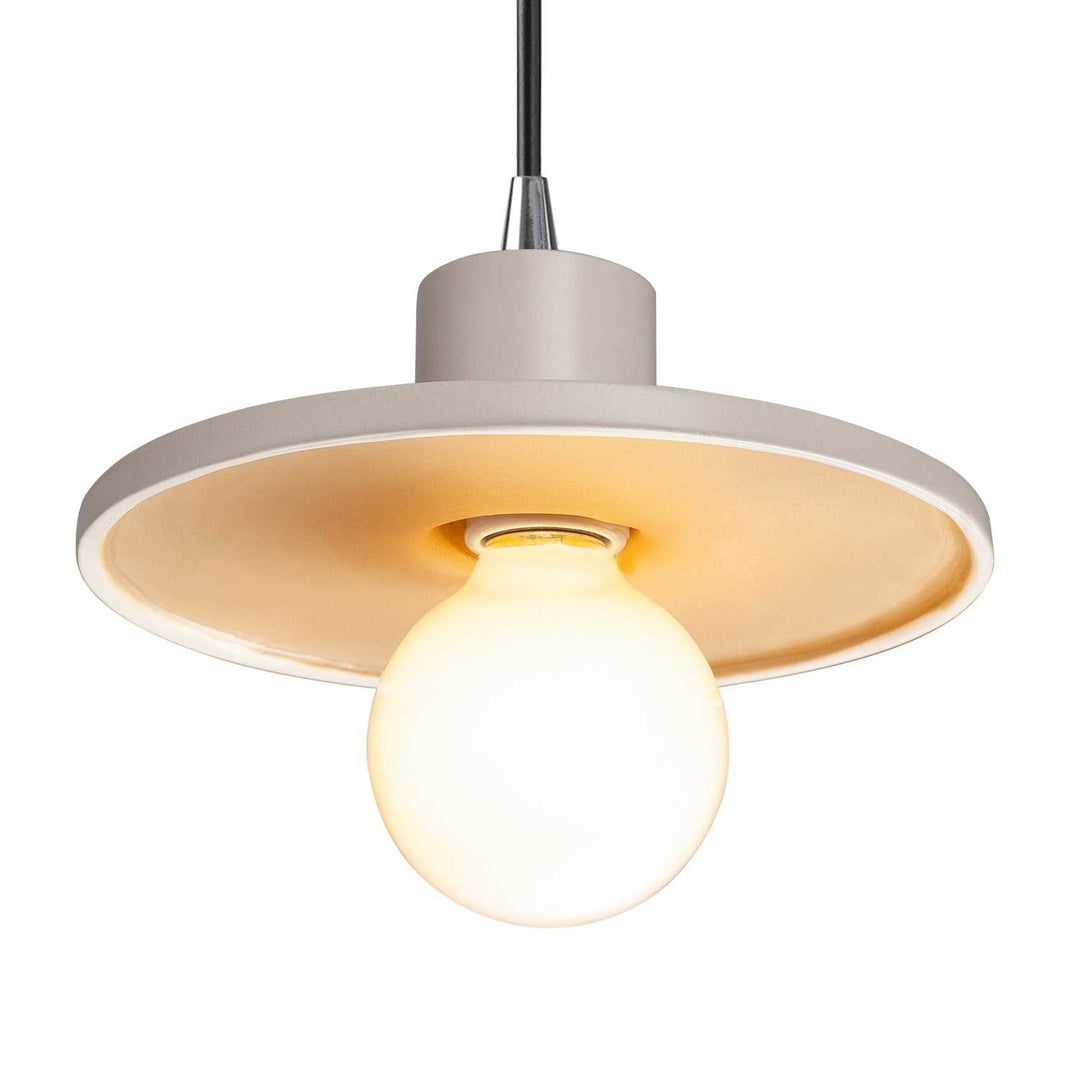 Radiance One Light Pendant in Matte White with Champagne Gold Justice Designs