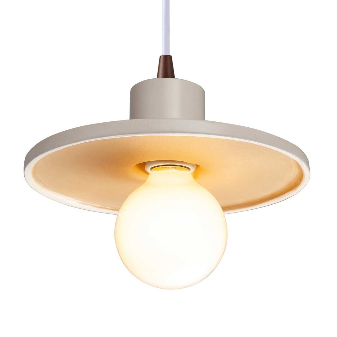 Radiance One Light Pendant in Matte White with Champagne Gold Justice Designs