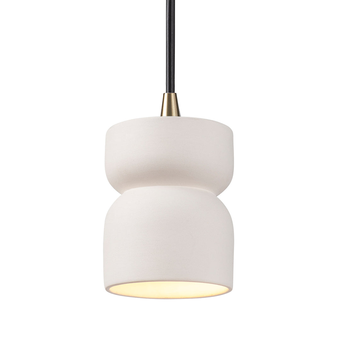 Justice Designs - CER-6500-BIS-ABRS-BKCD - One Light Pendant - Radiance - Bisque