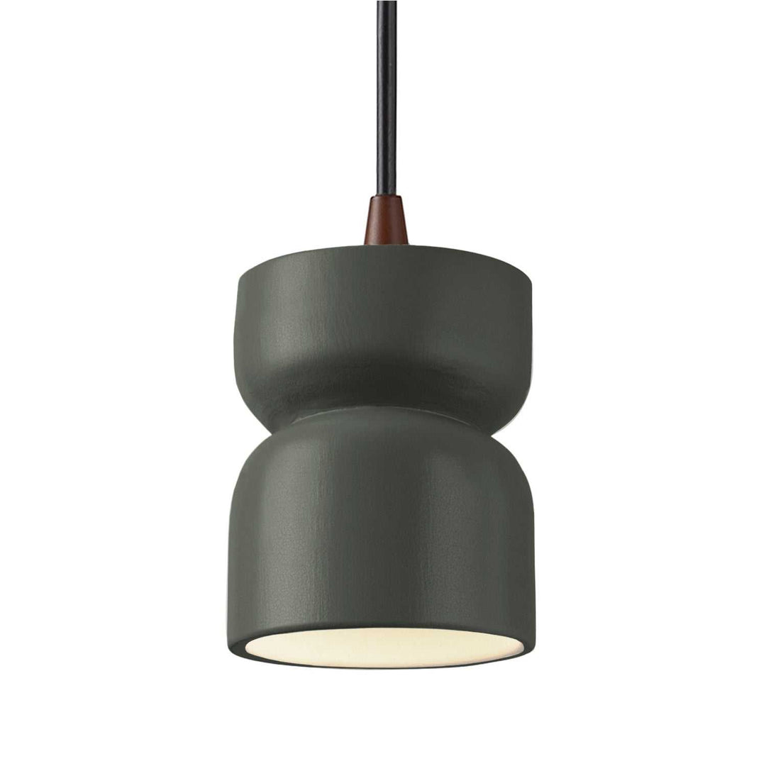 Radiance One Light Pendant in Pewter Green Justice Designs