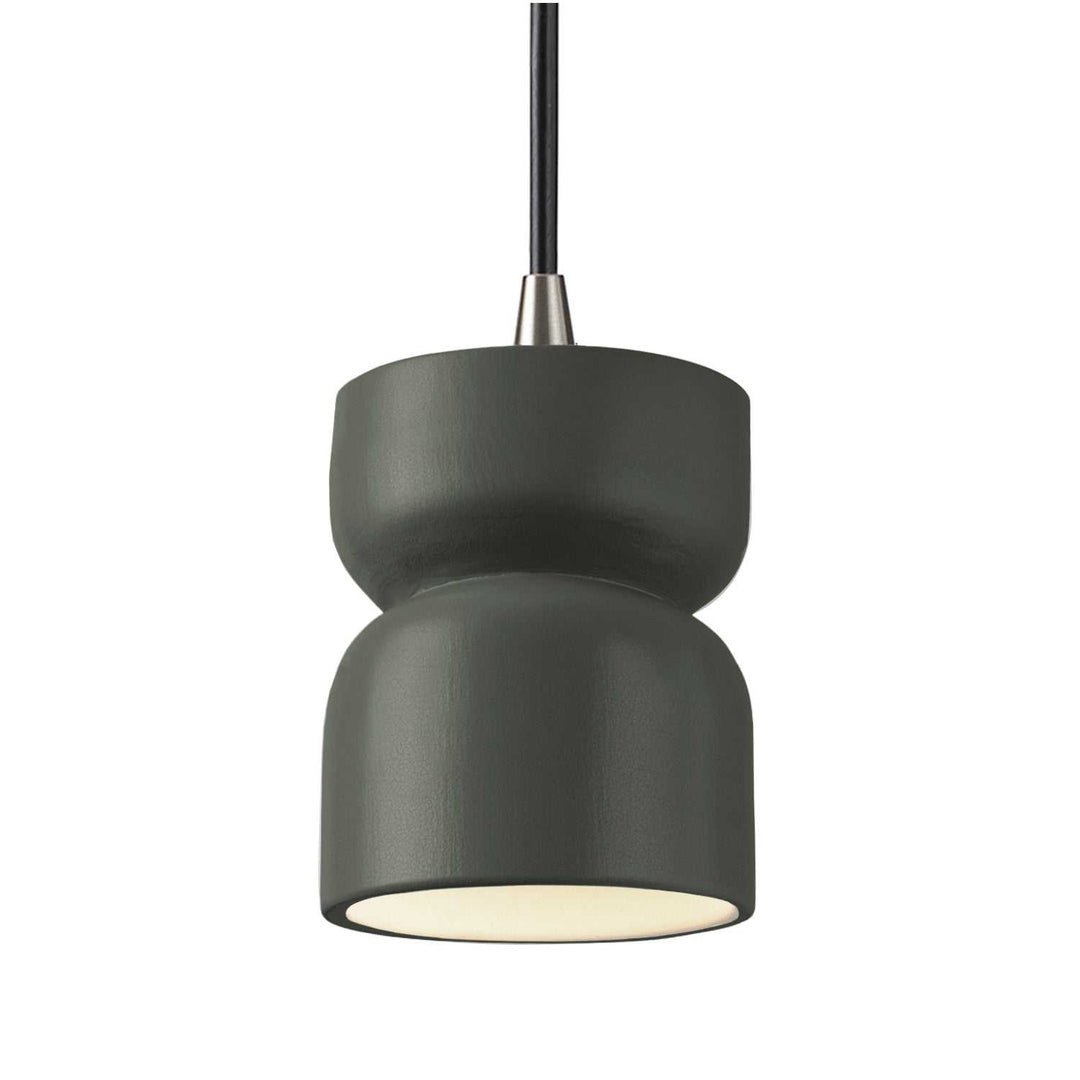 Radiance One Light Pendant in Pewter Green Justice Designs