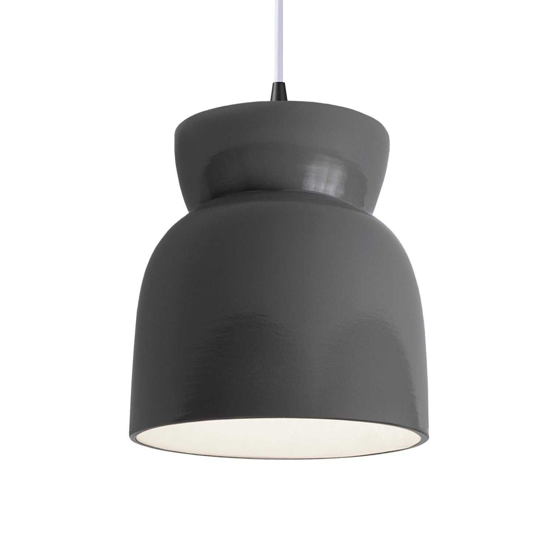 Radiance One Light Pendant in Gloss Grey Justice Designs