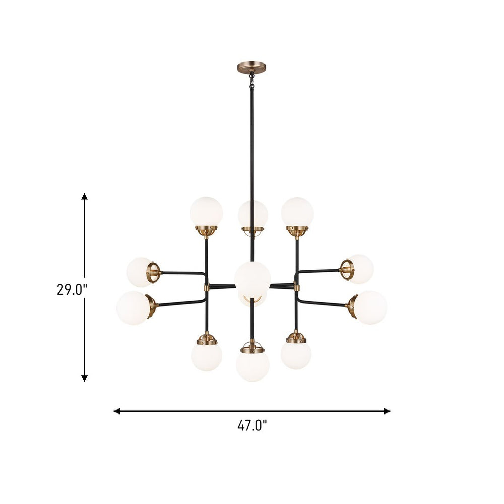 Visual Comfort Studio Canada - 3187912-848 - 12 Light Chandelier - Cafe - Satin Brass
