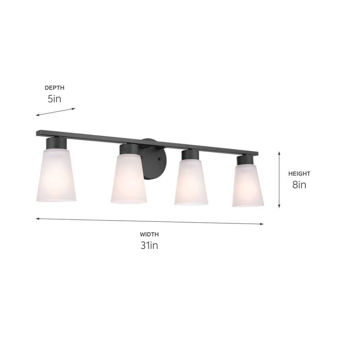Kichler Canada - 55122BK - Four Light Bath - Stamos - Black