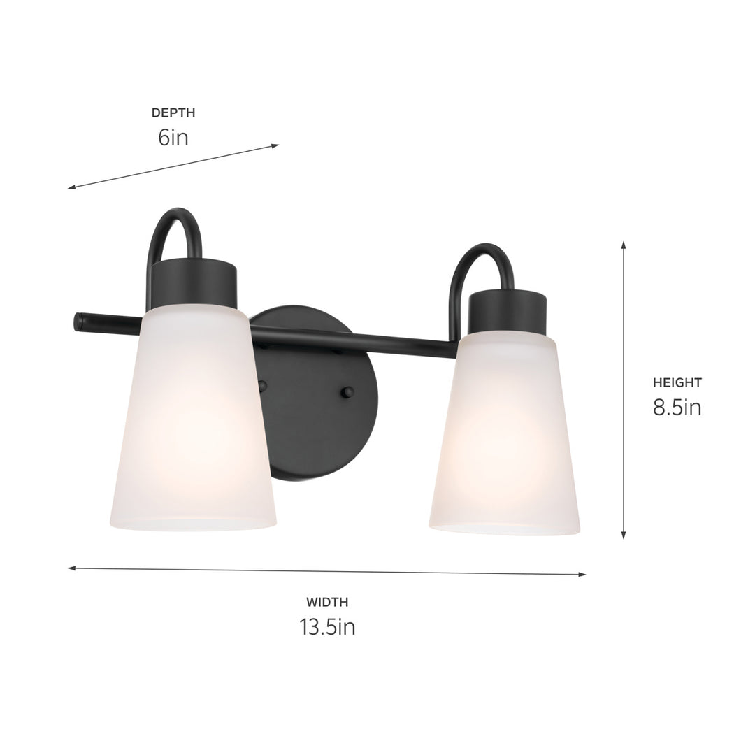 Kichler Canada - 55125BK - Two Light Bath - Erma - Black