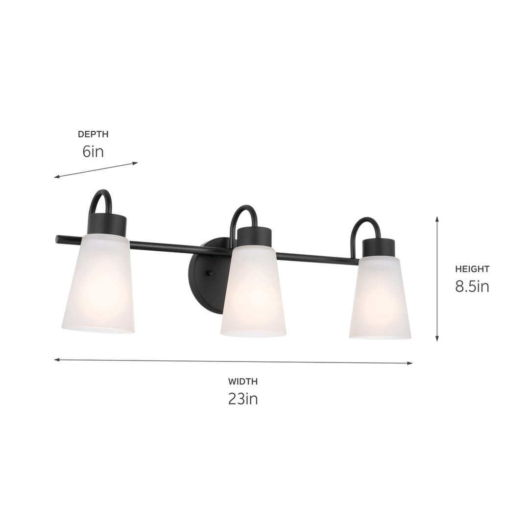 Kichler Canada - 55126BK - Three Light Bath - Erma - Black