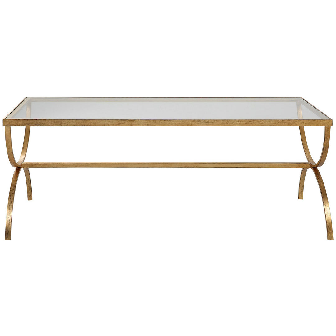 Crescent Coffee Table in Antiqued Gold - available from The Lighting Shoppe, trusted by Canadian homeowners