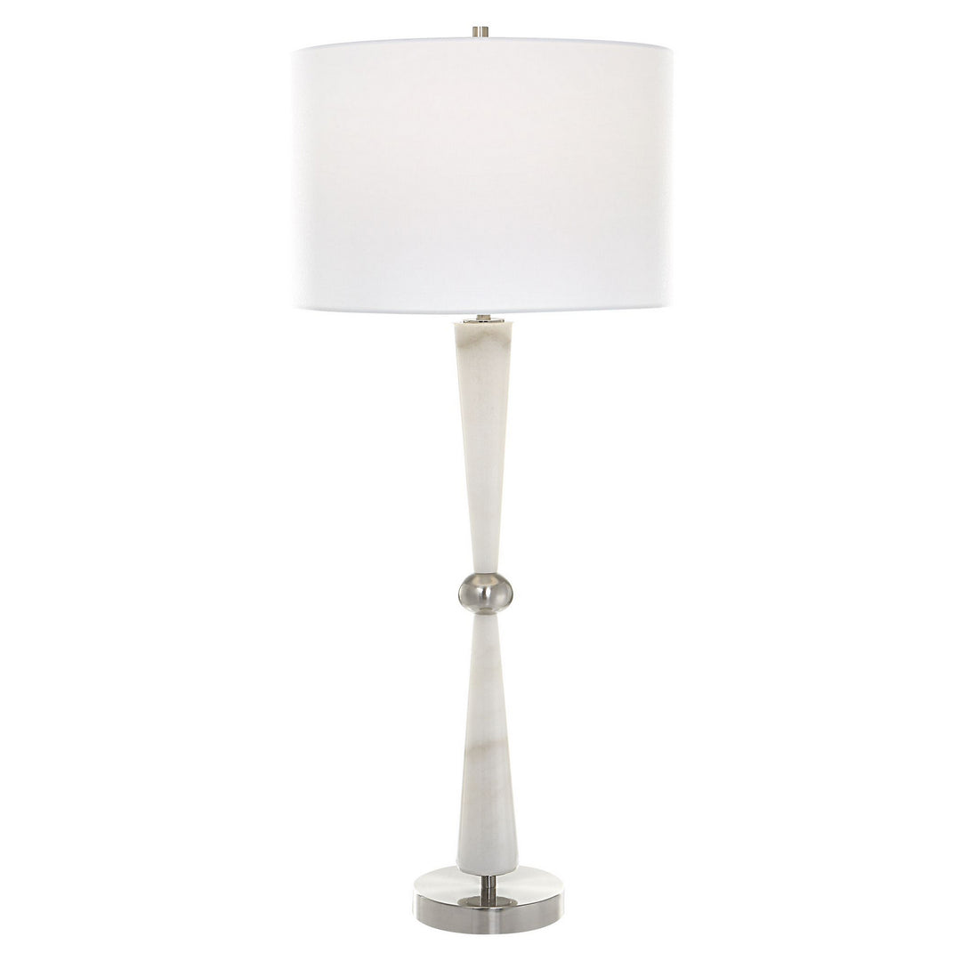 Hourglass One Light Table Lamp in Brushed Nickel - available from The Lighting Shoppe, trusted by Canadian homeowners