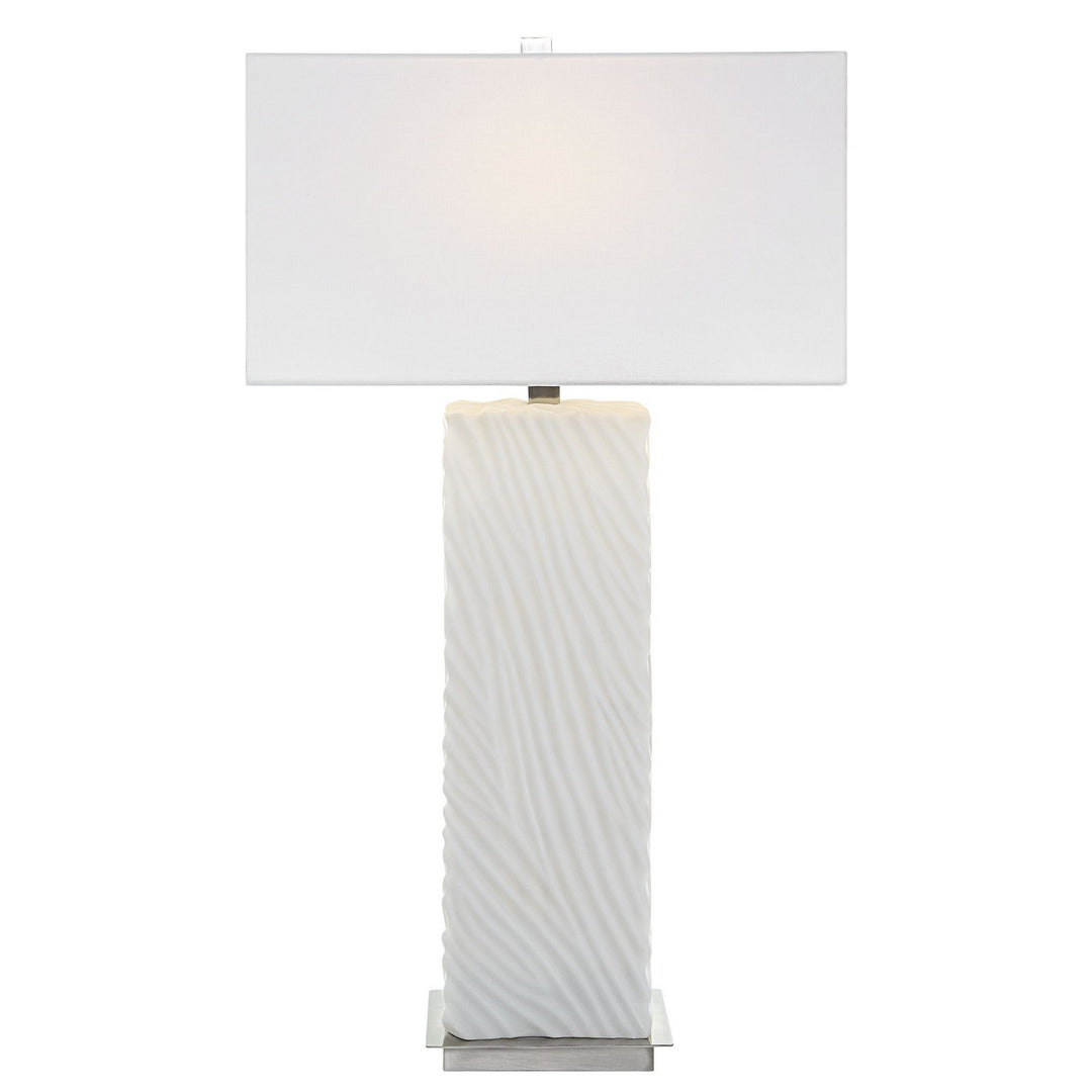 Pillar One Light Table Lamp in Brushed Nickel - available from The Lighting Shoppe, trusted by Canadian homeowners