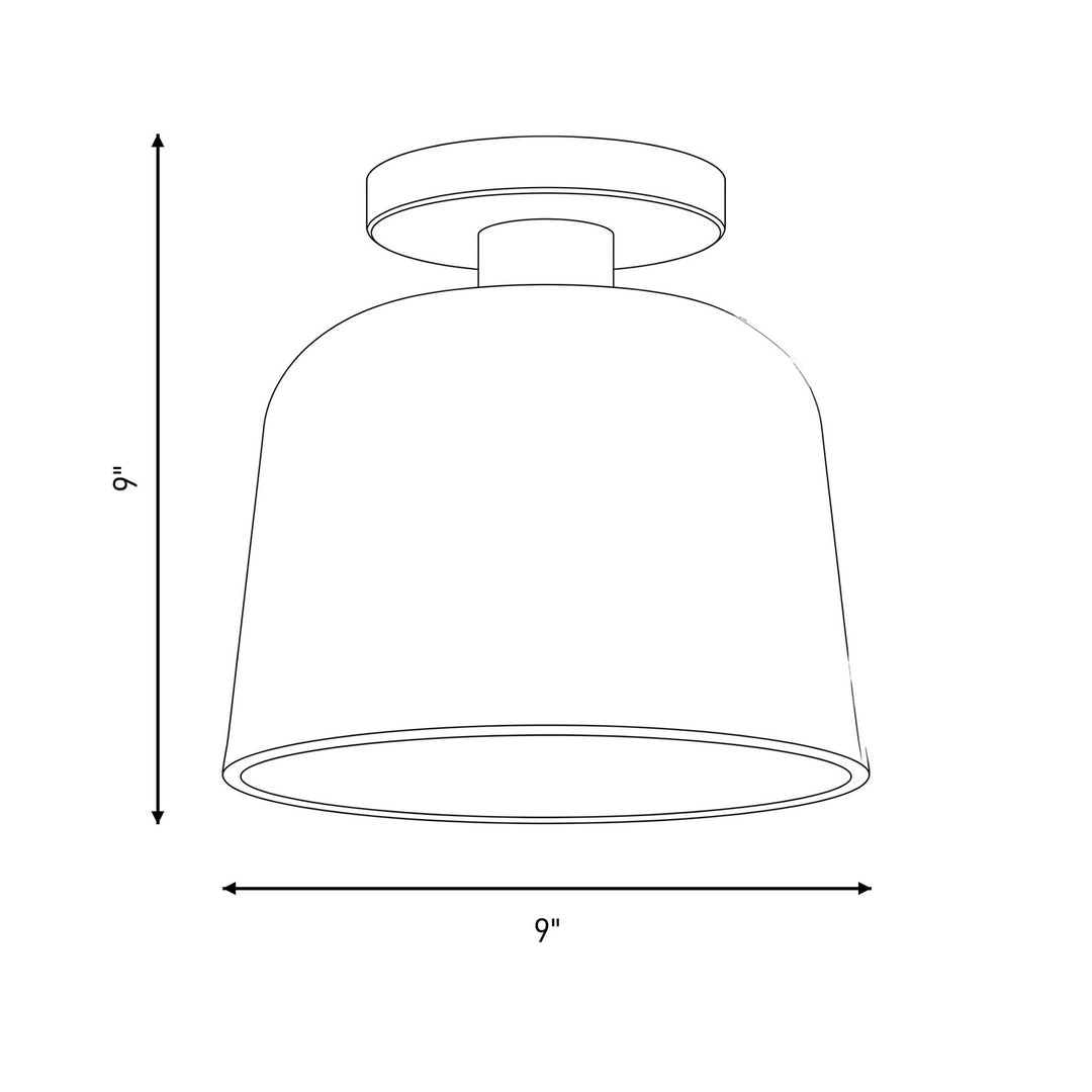 Meridian - M60067MBKNB - One Light Semi-Flush Mount - Matte Black with Natural Brass