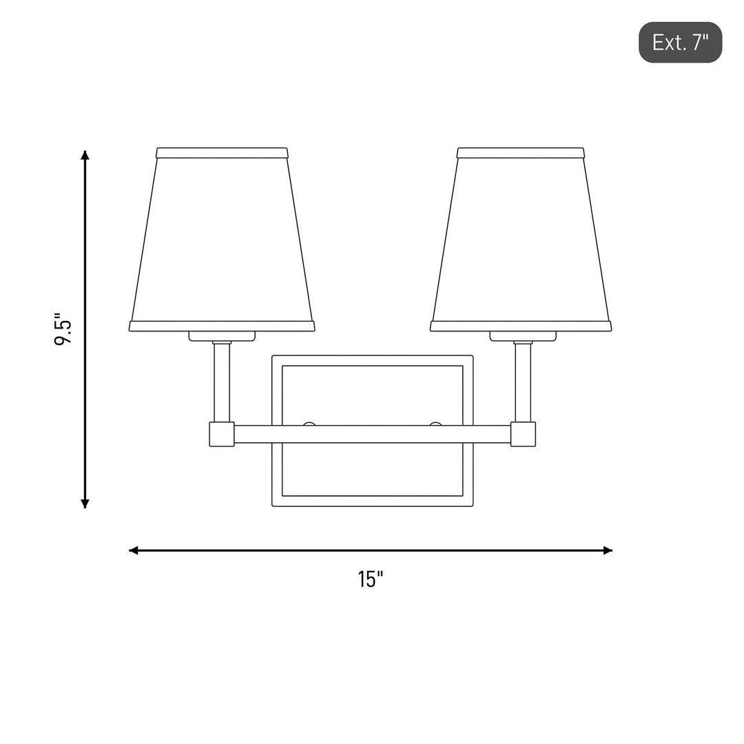 Meridian - M80052PN - Two Light Bathroom Vanity - Polished Nickel