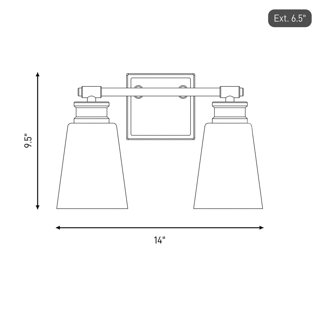 Meridian - M80054BN - Two Light Bathroom Vanity - Brushed Nickel