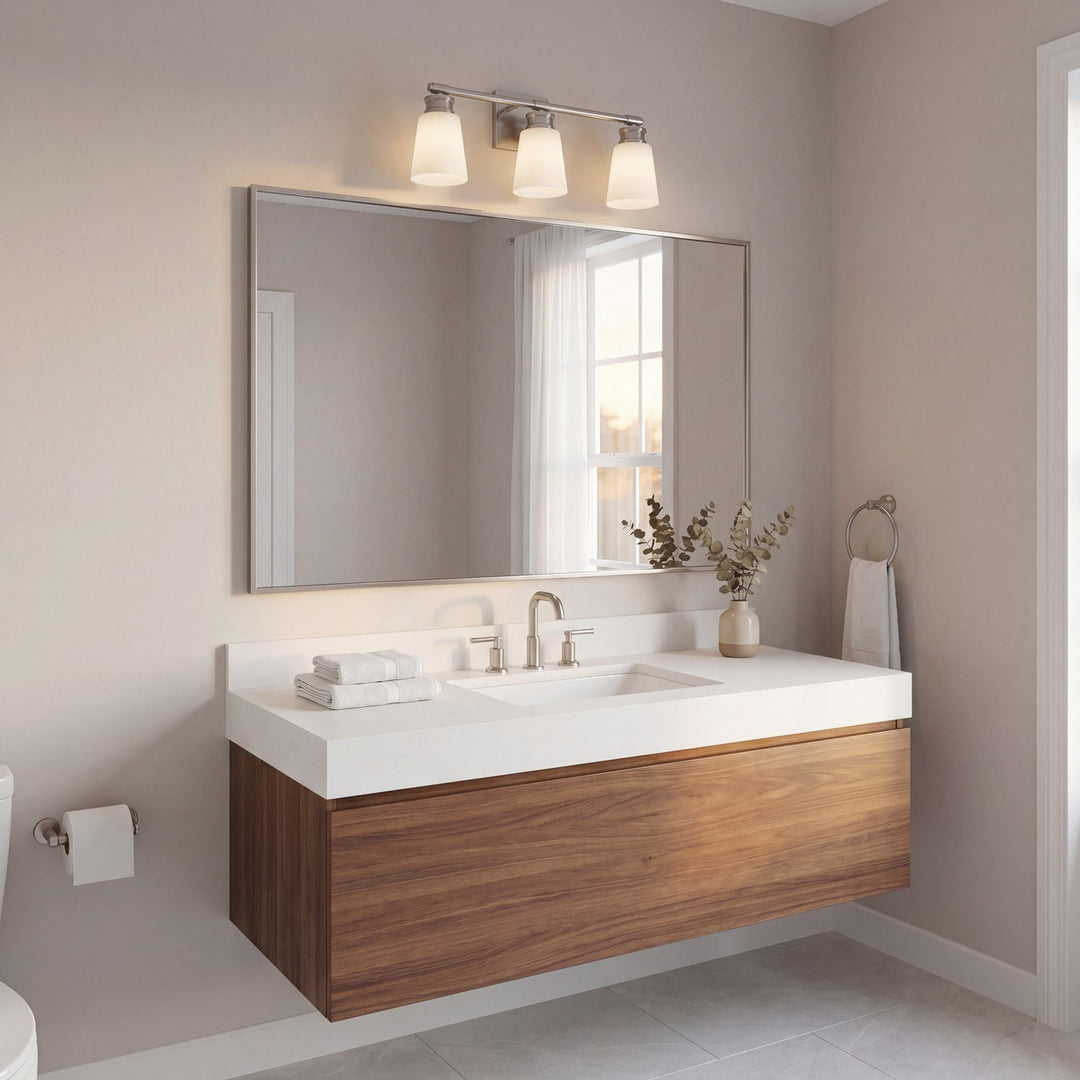 Meridian - M80055BN - Three Light Bathroom Vanity - Brushed Nickel