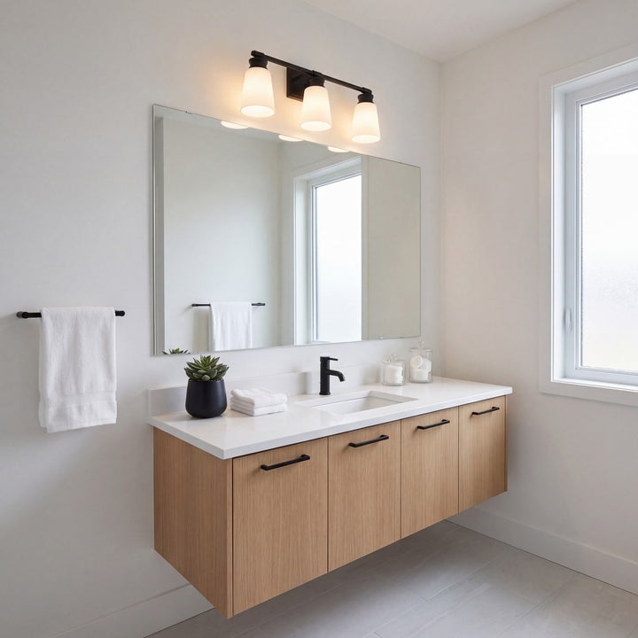 Meridian - M80055MBK - Three Light Bathroom Vanity - Matte Black