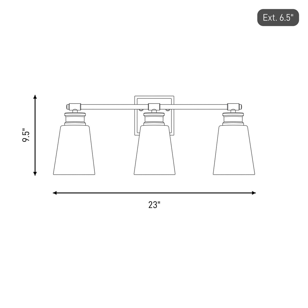 Meridian - M80055MBK - Three Light Bathroom Vanity - Matte Black