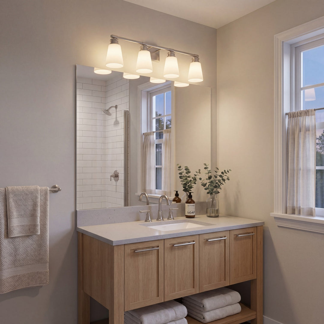 Meridian - M80056BN - Four Light Bathroom Vanity - Brushed Nickel