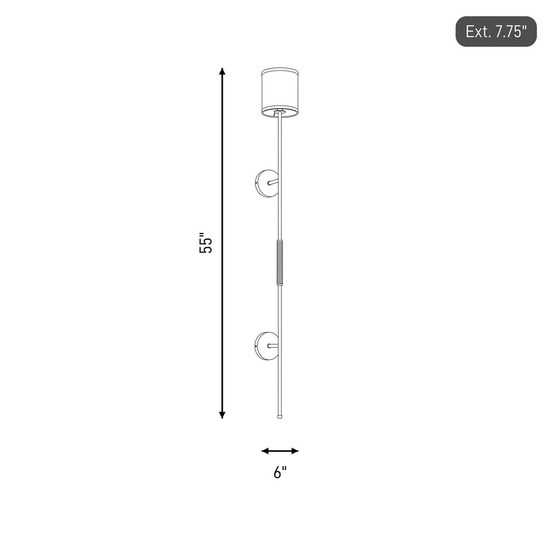 Meridian - M90063NB - One Light Wall Sconce - Natural Brass with Leather Accent