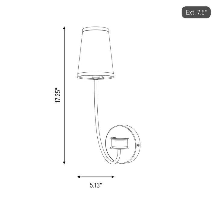 Meridian - M90064NB - One Light Wall Sconce - Natural Brass