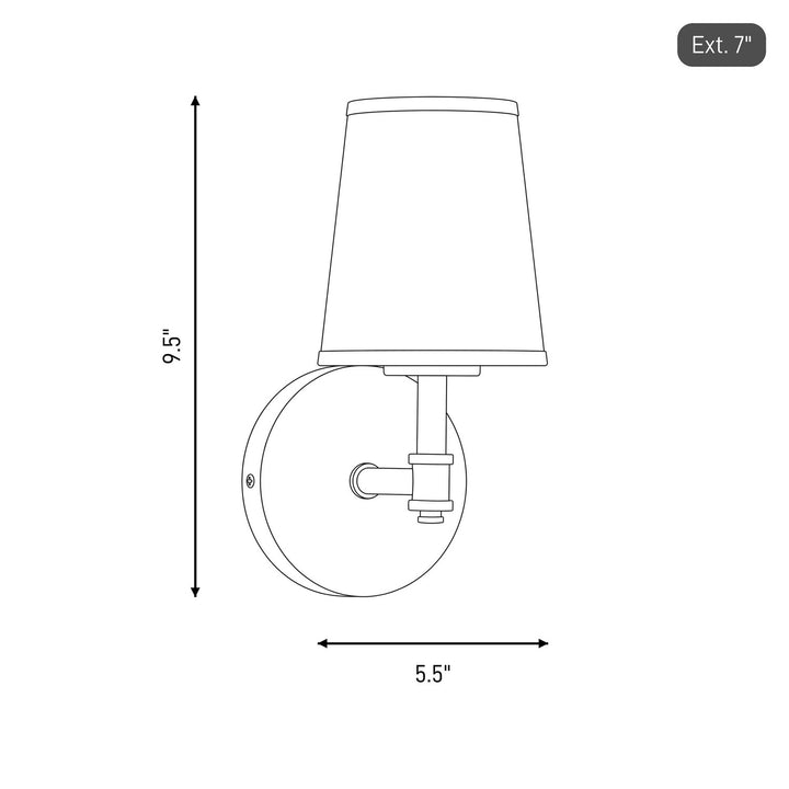 Meridian - M90067NB - One Light Wall Sconce - Natural Brass