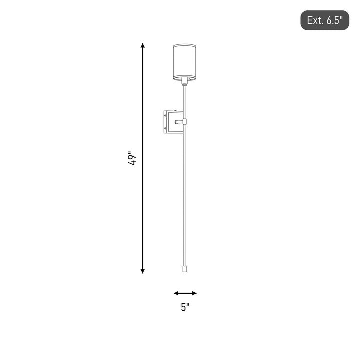 Meridian - M90069BNB - One Light Wall Sconce - Black with Natural Brass Accents