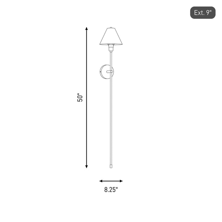 Meridian - M90070BNB - One Light Wall Sconce - Black with Natural Brass Accents