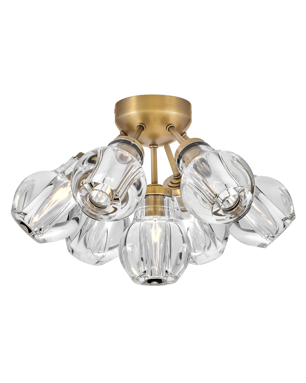 Elise LED Semi-Flush Mount in Heritage Brass - available from The Lighting Shoppe, trusted by Canadian homeowners