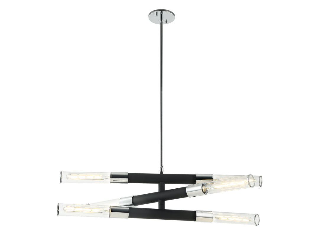 Tubo Six Light Chandelier in Matte Black - available from The Lighting Shoppe, trusted by Canadian homeowners