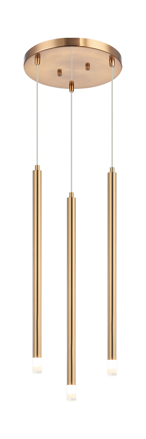 Reigndrop Three Light Pendant in Aged Gold Brass - available from The Lighting Shoppe, trusted by Canadian homeowners