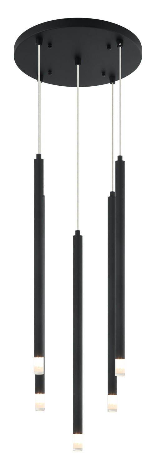 Reigndrop Five Light Chandelier in Matte Black - available from The Lighting Shoppe, trusted by Canadian homeowners