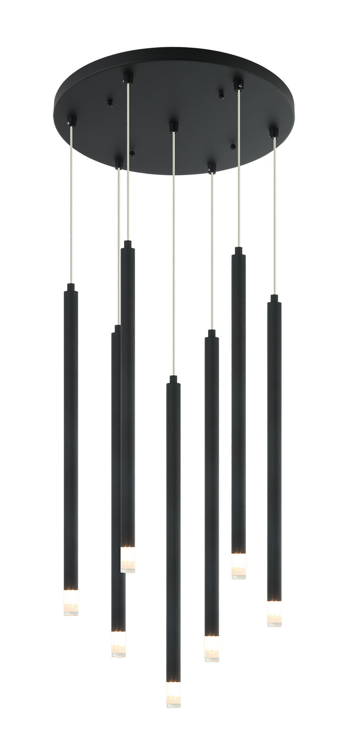 Reigndrop Seven Light Pendant in Matte Black - available from The Lighting Shoppe, trusted by Canadian homeowners