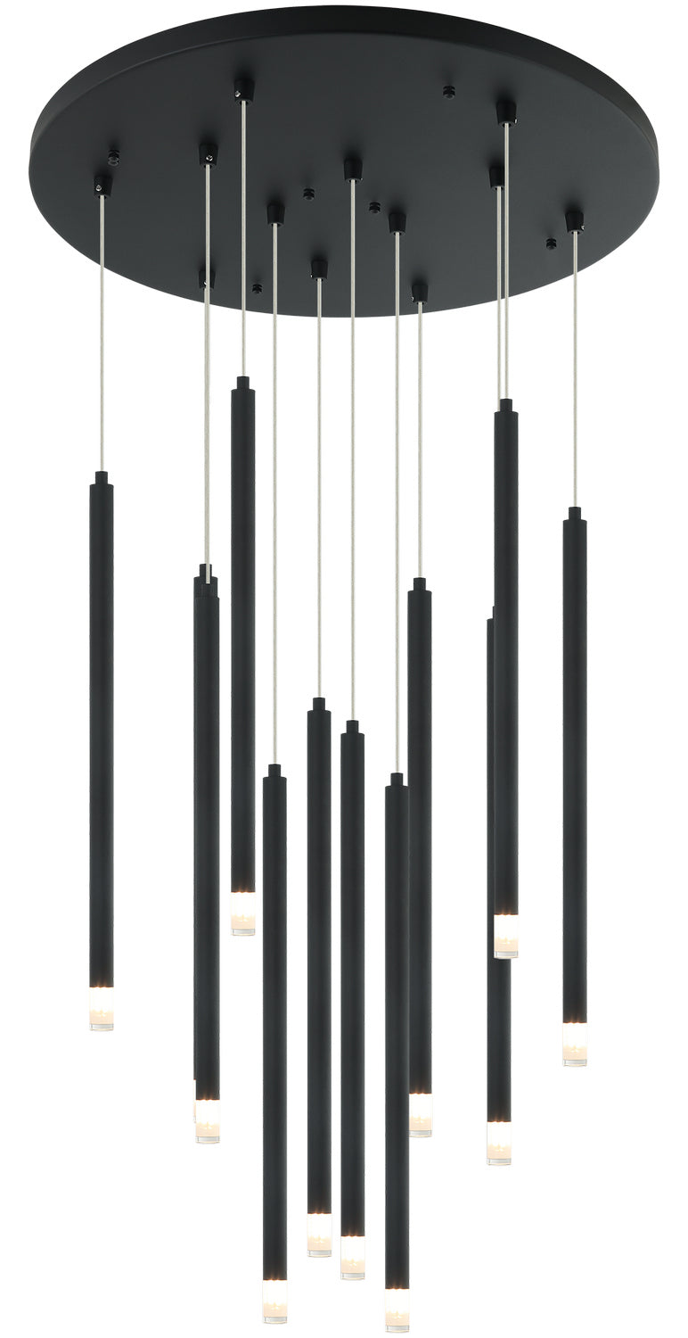 Reigndrop 12 Light Chandelier in Matte Black - available from The Lighting Shoppe, trusted by Canadian homeowners