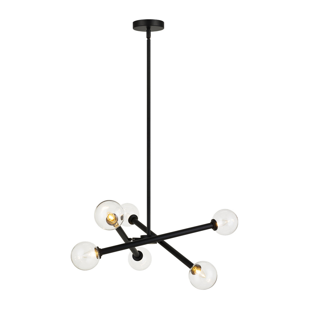 Matchstix Six Light Chandelier in Black - available from The Lighting Shoppe, trusted by Canadian homeowners
