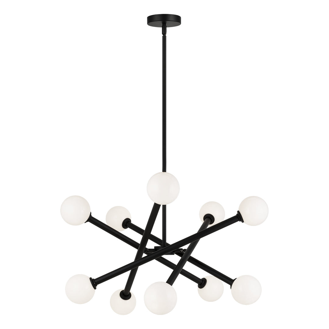 Matchstix Ten Light Chandelier in Black - available from The Lighting Shoppe, trusted by Canadian homeowners