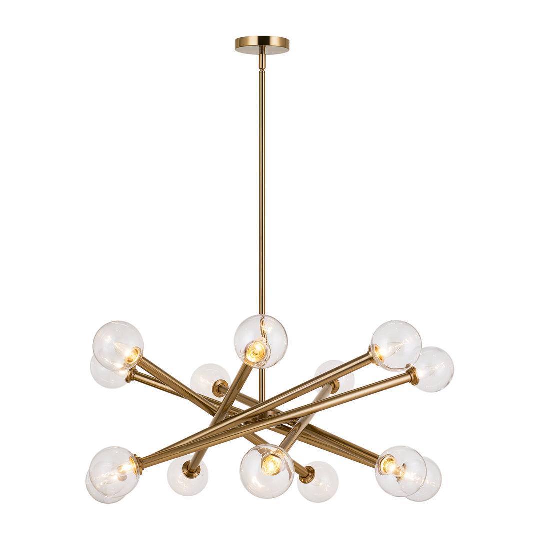 Matchstix 14 Light Chandelier in Aged Gold Brass - available from The Lighting Shoppe, trusted by Canadian homeowners