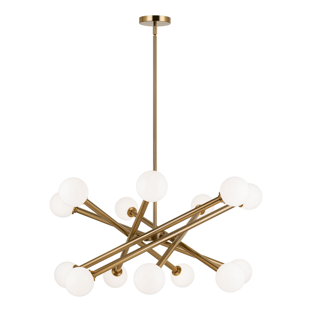 Matchstix 14 Light Chandelier in Aged Gold Brass - available from The Lighting Shoppe, trusted by Canadian homeowners