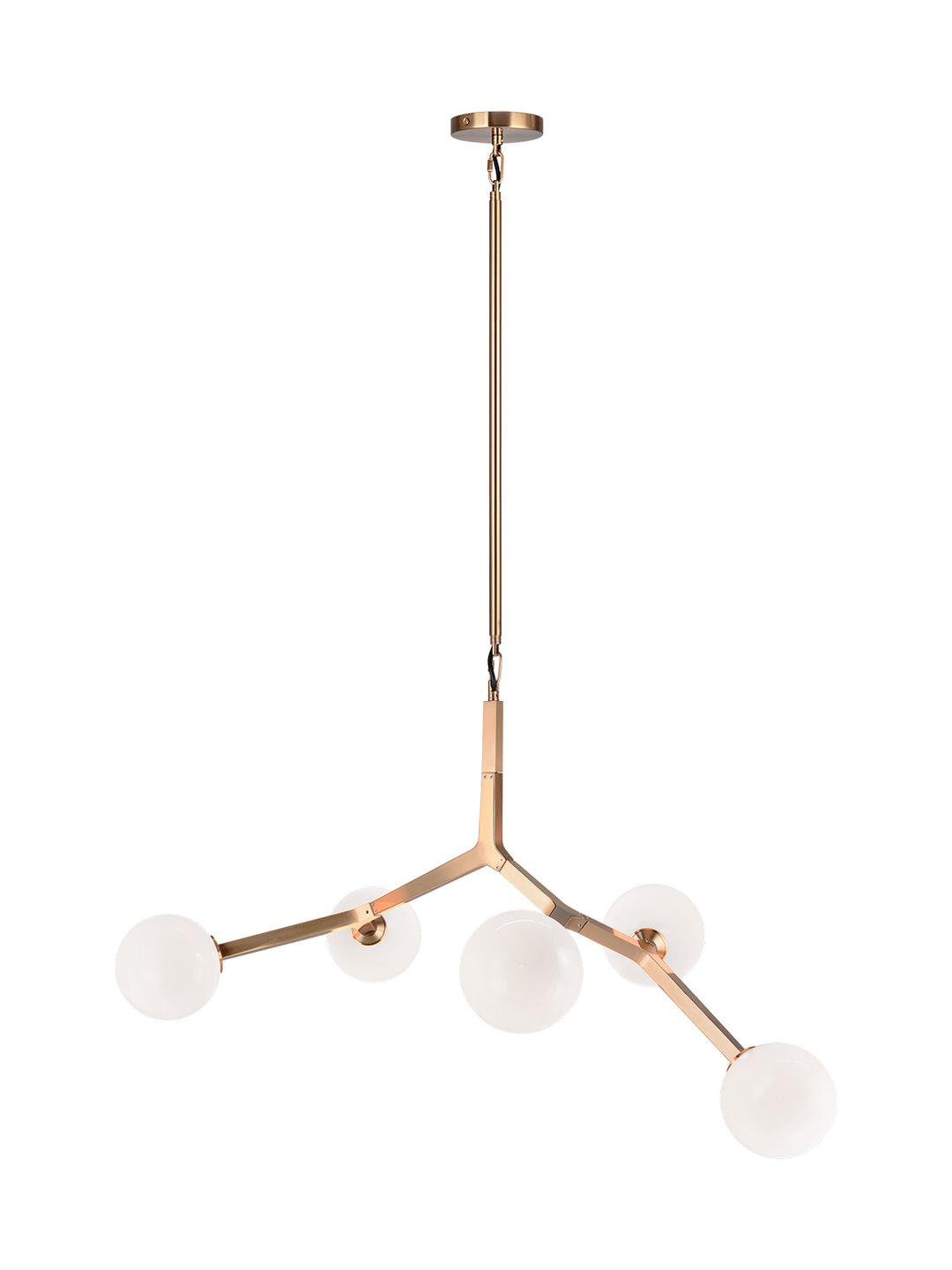 Rami Five Light Chandelier in Aged Gold Brass - available from The Lighting Shoppe, trusted by Canadian homeowners