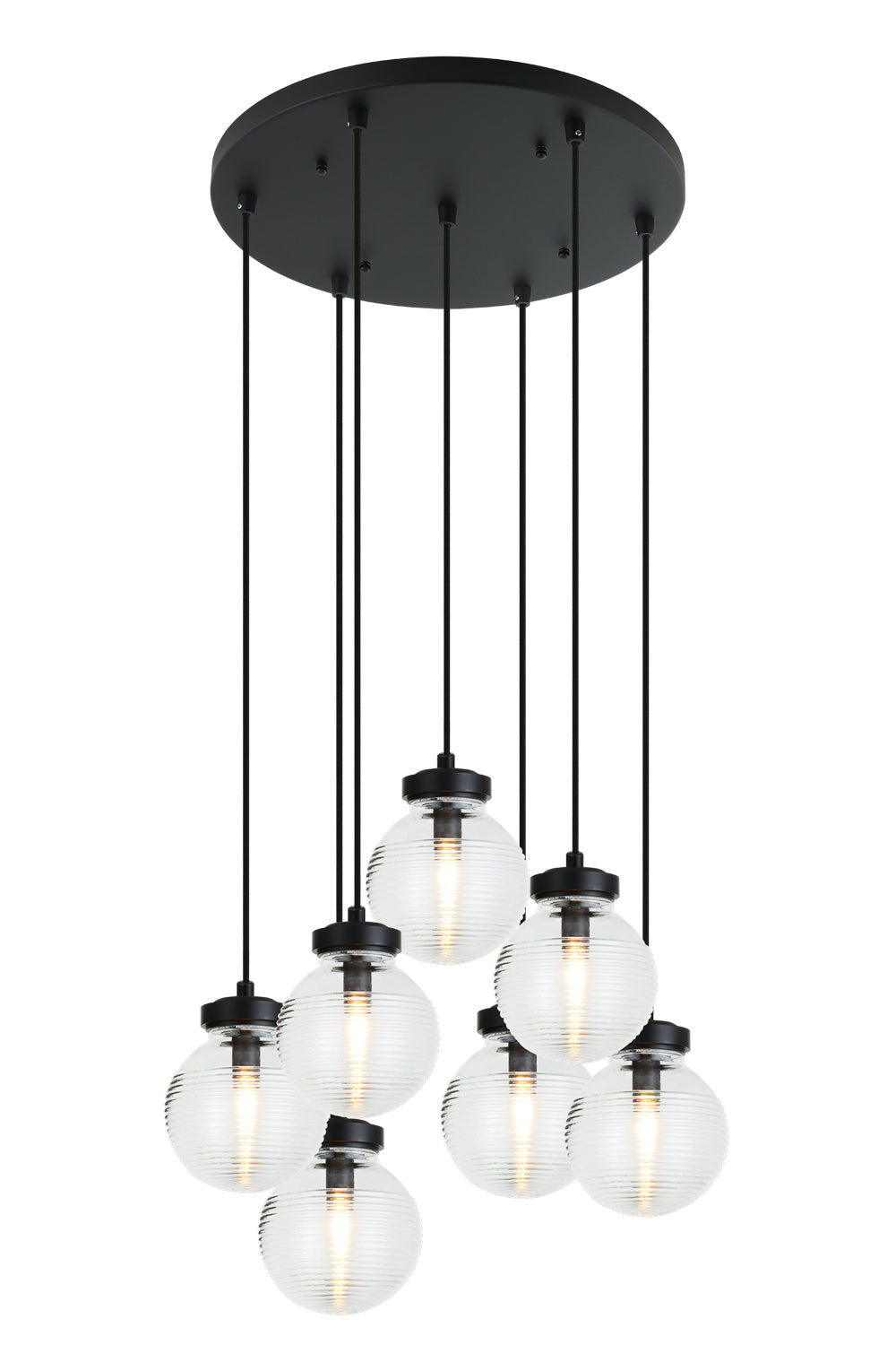 Ridge Seven Light Pendant in Matte Black - available from The Lighting Shoppe, trusted by Canadian homeowners
