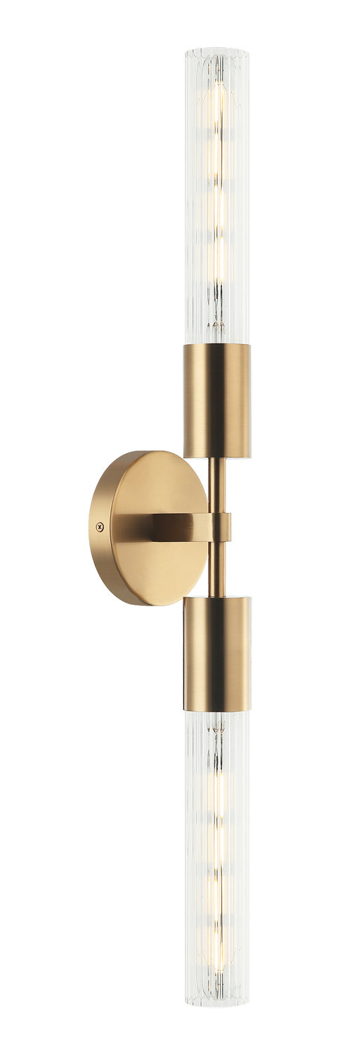 Lumière Two Light Vanity in Aged Gold Brass - available from The Lighting Shoppe, trusted by Canadian homeowners