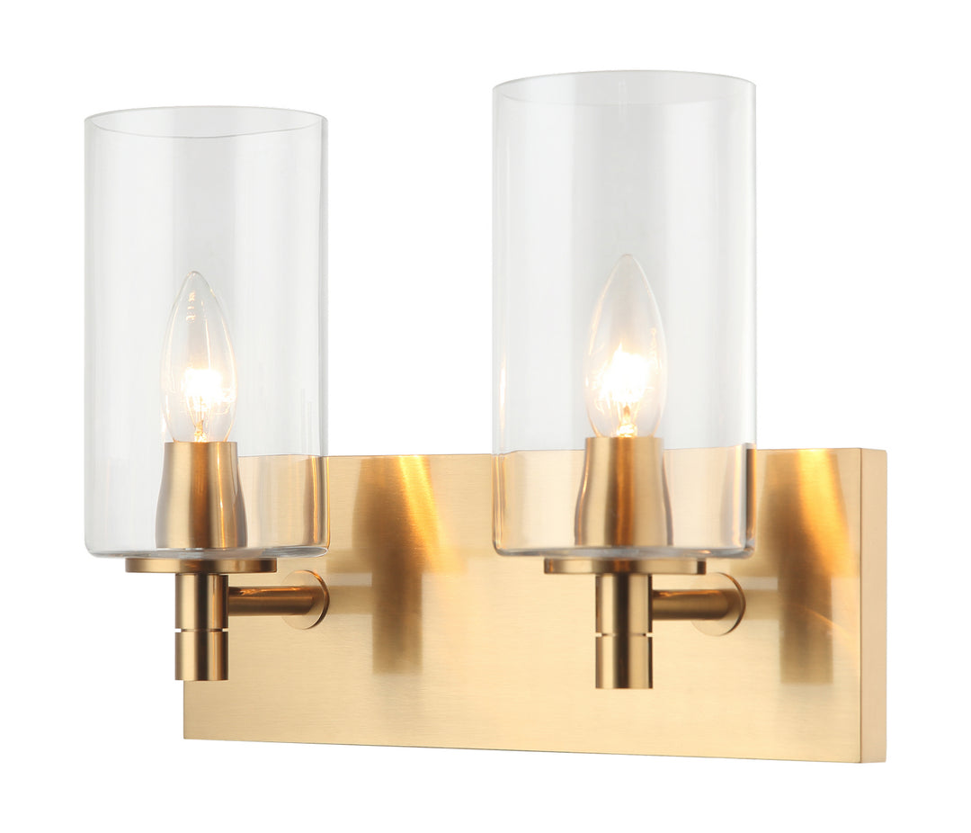 Candela Two Light Wall Sconce in Aged Gold Brass - available from The Lighting Shoppe, trusted by Canadian homeowners