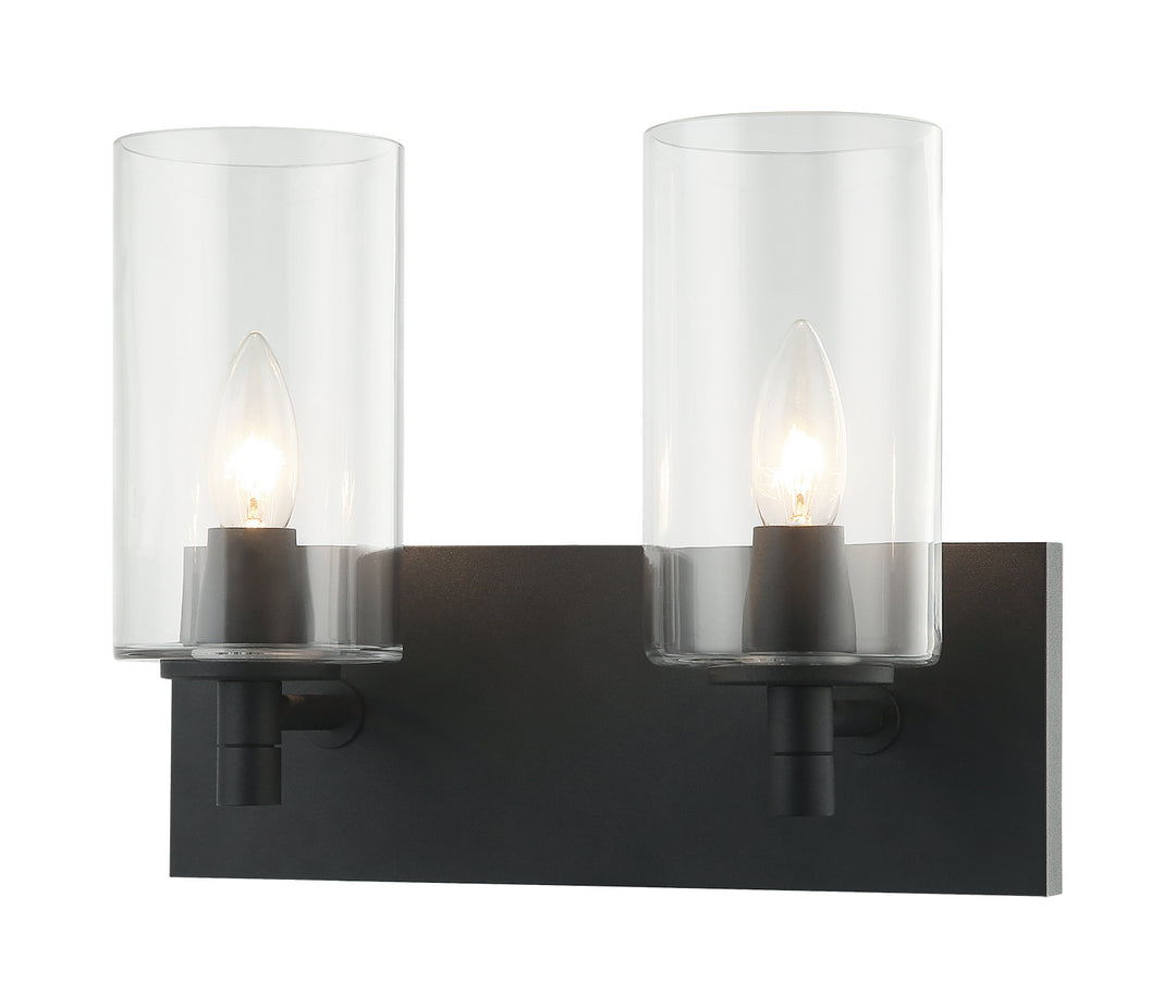 Candela Two Light Wall Sconce in Matte Black - available from The Lighting Shoppe, trusted by Canadian homeowners