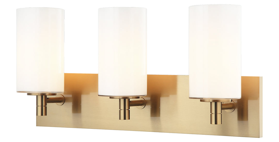 Candela Three Light Wall Sconce in Aged Gold Brass - available from The Lighting Shoppe, trusted by Canadian homeowners