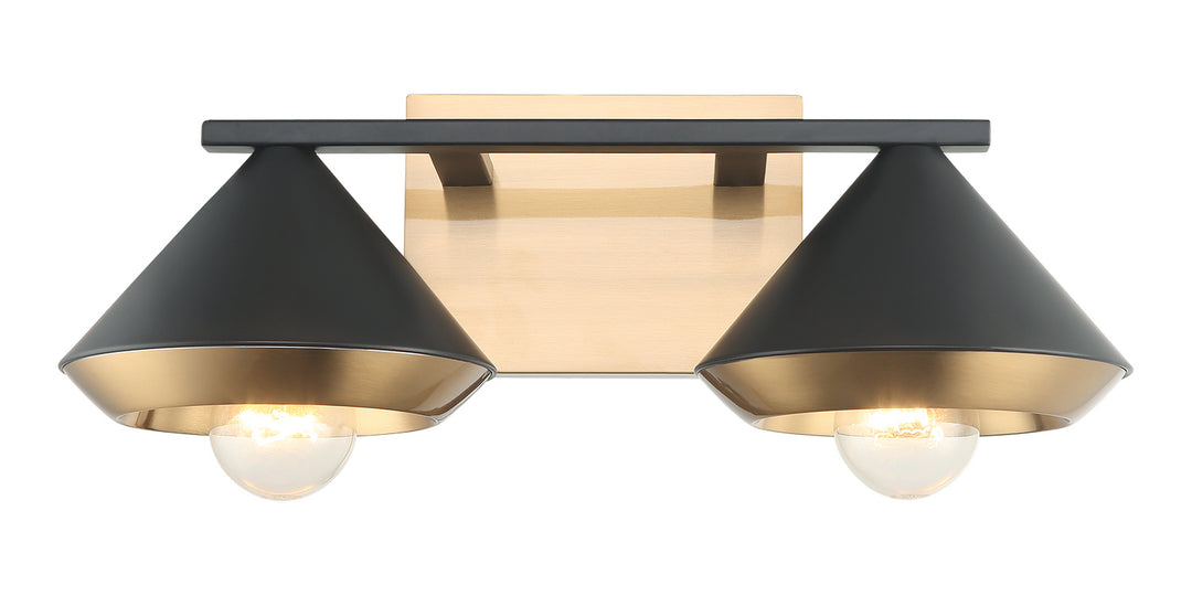 Velax Two Light Wall Sconce in Matte Black - available from The Lighting Shoppe, trusted by Canadian homeowners