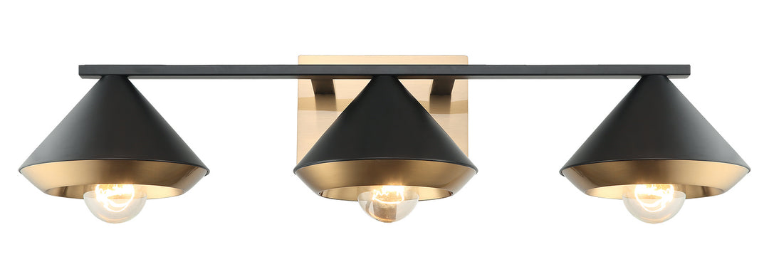 Velax Three Light Wall Sconce in Matte Black - available from The Lighting Shoppe, trusted by Canadian homeowners
