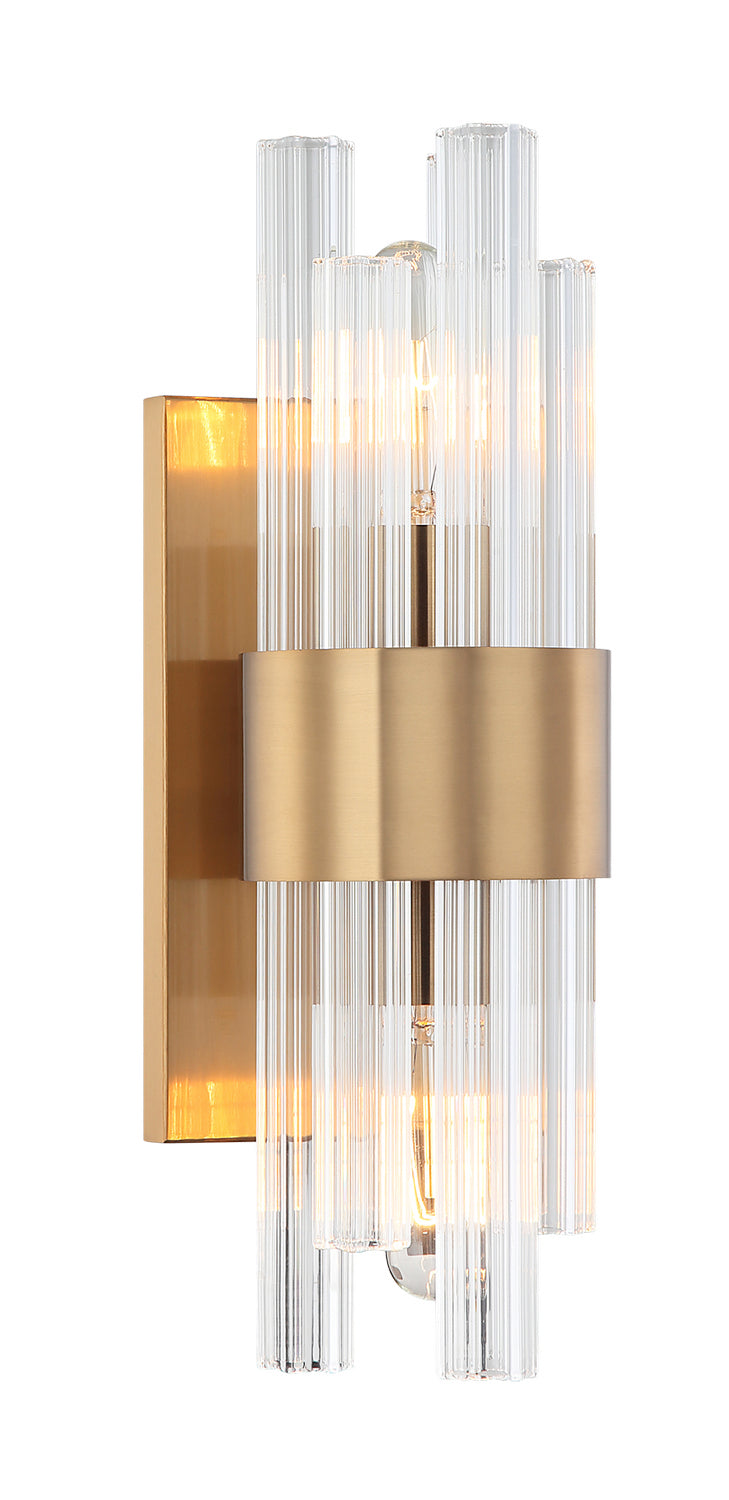 Kellan Two Light Wall Sconce in Aged Gold Brass - available from The Lighting Shoppe, trusted by Canadian homeowners
