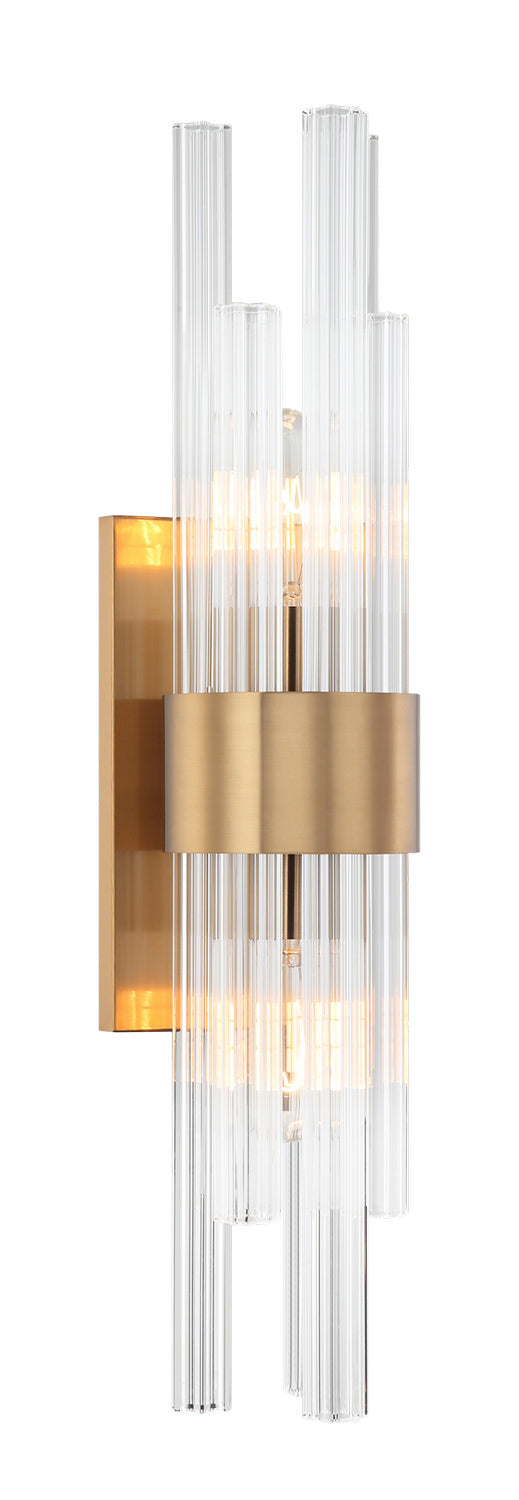 Kellan Two Light Wall Sconce in Aged Gold Brass - available from The Lighting Shoppe, trusted by Canadian homeowners